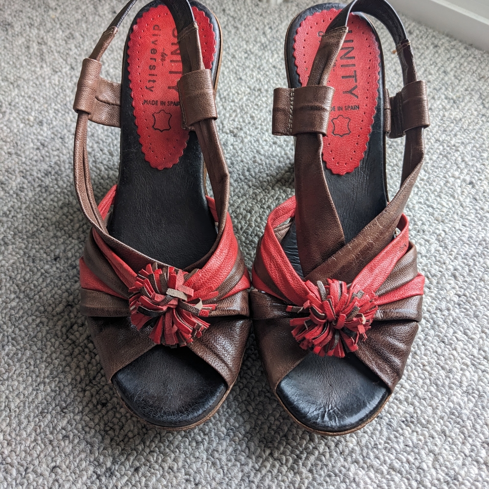 Unity in Diversity Brown and Red Sandals